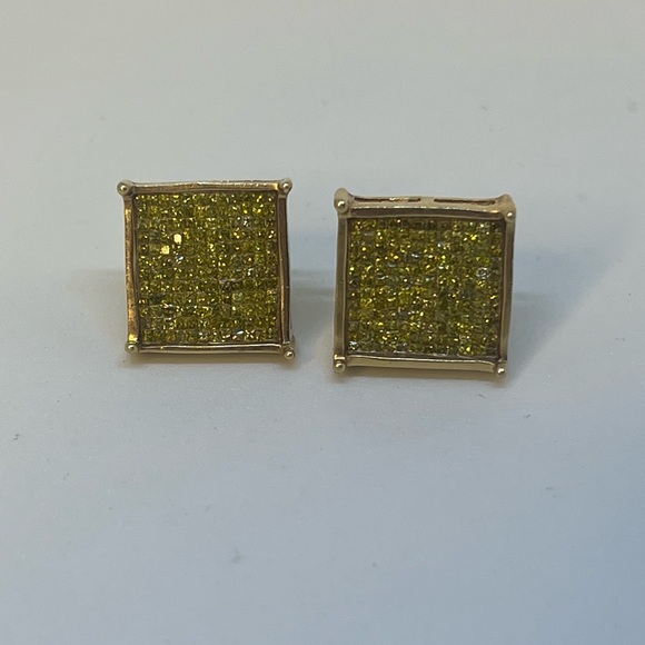 Yellow Diamond Earrings - Picture 9 of 11